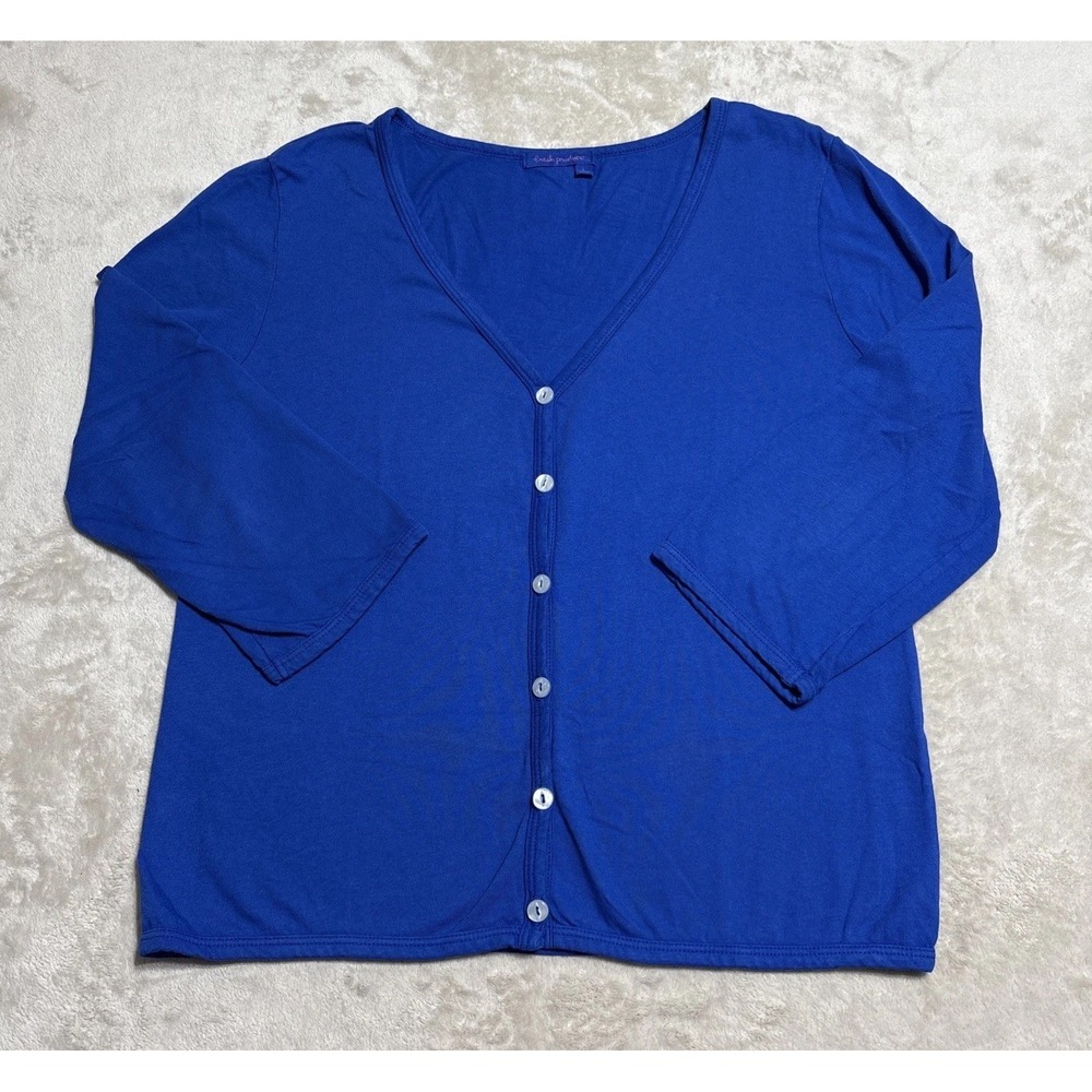 Fresh Produce Cardigan Sweater Women's Large Blue Button Up